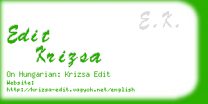 edit krizsa business card